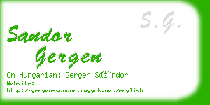 sandor gergen business card